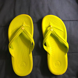 Neon Green Crocs Flip Flops